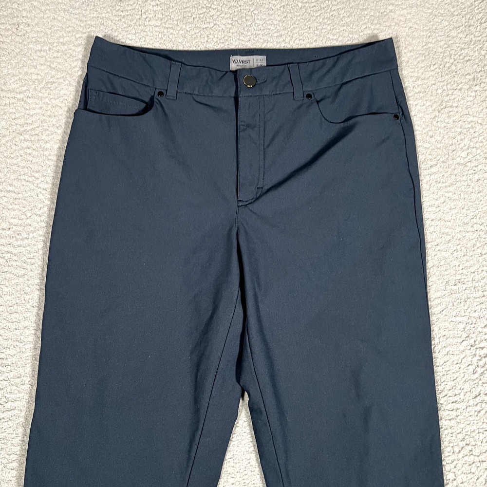 VRST Pants Mens 32x28 Blue Commuter Tech Slim Fit Casual Preppy Pockets Logo - Picture 2 of 12
